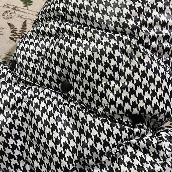 Moncler Genius Houndstooth Down Jacket White and Black - Picture 3 of 13